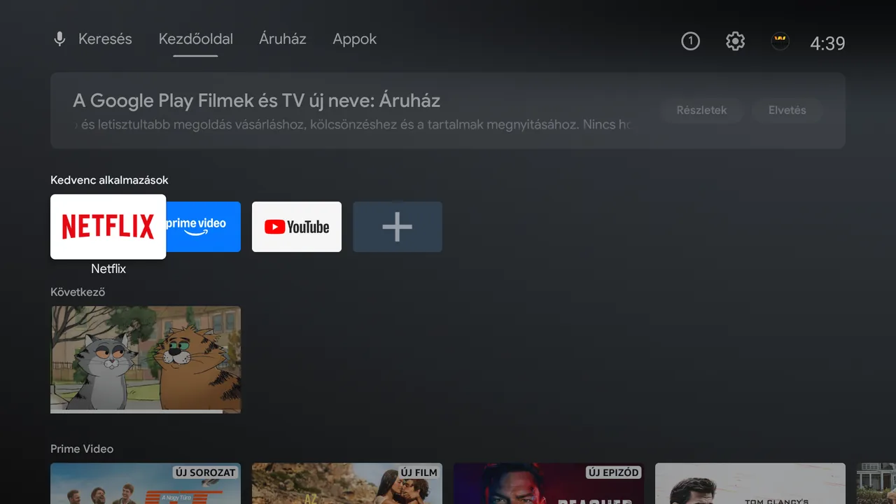 Nyomd meg a távirányítón a Home gombot.